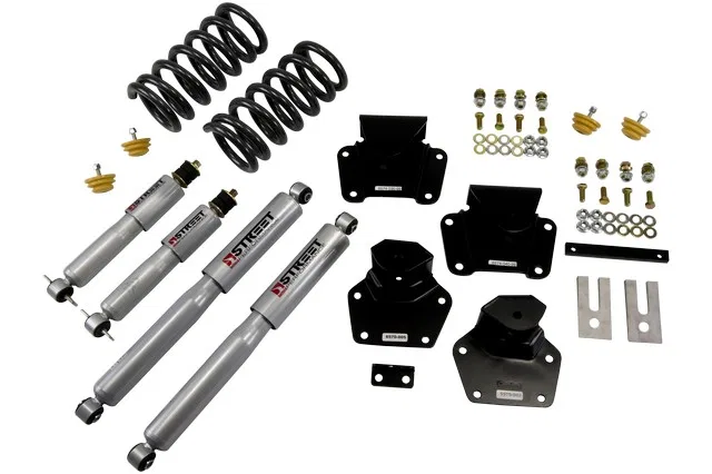 802SP – BELLTECH Lowering Kit, 2 Inch Front/ 4 Inch Rear Drop Silver/ Black With Street Performance Shock Absorbers W...